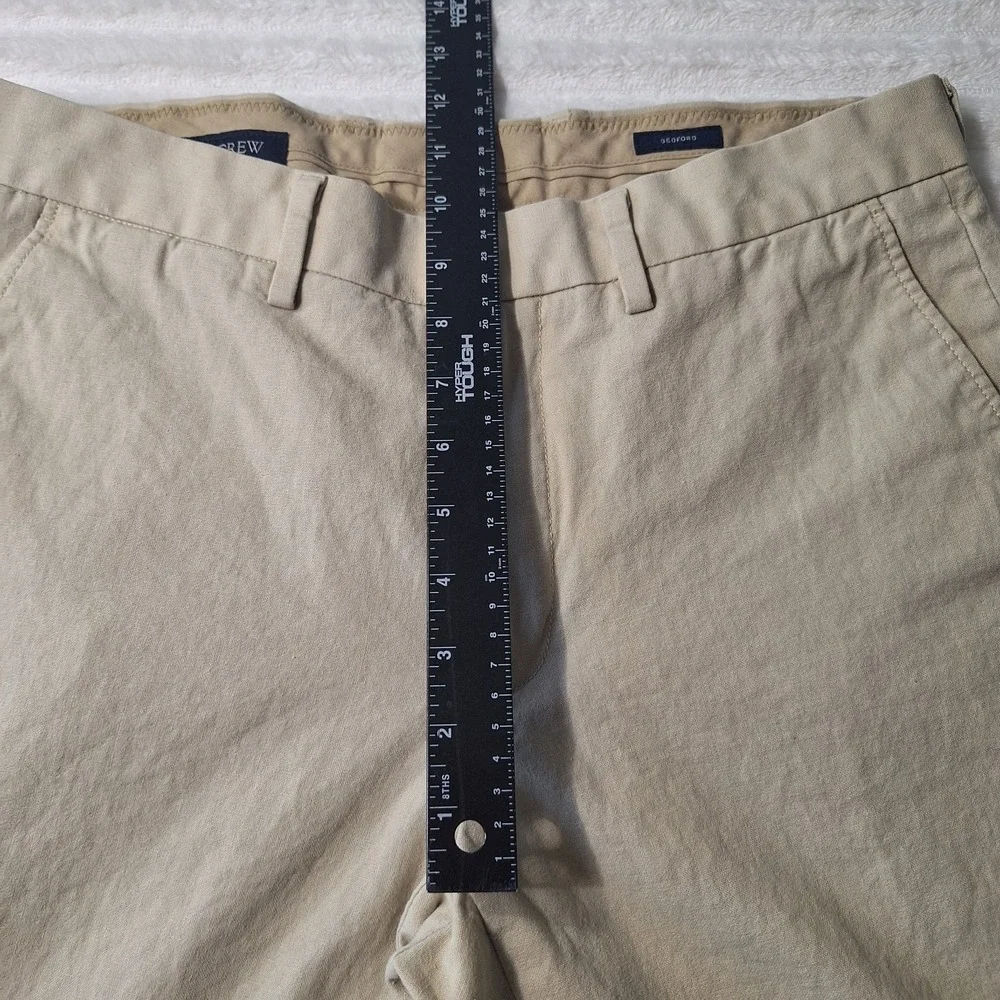 J. Crew Bedford Linen Cotton Pants Mens 32X32 Oatmeal Coastal Preppy Beachy